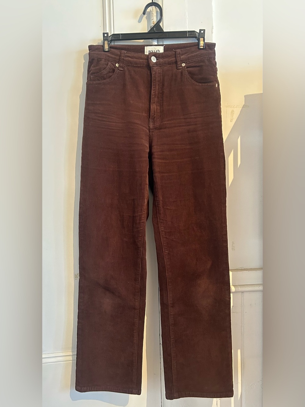 ROLLA'S Heidi Dark Brown Corduroy Straight-Leg Pants